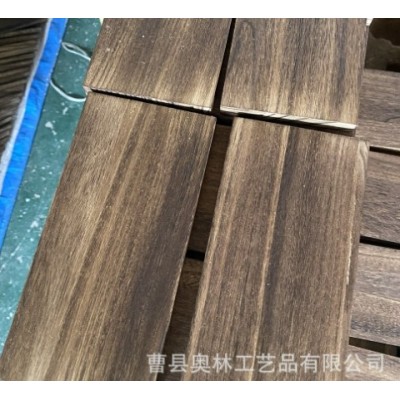 曹县工厂桐木碳化木板做旧实木置物板 一字板实木板材炭烧板现货