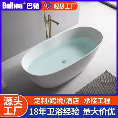 人造石浴缸民宿酒店独立式薄边浴池淋浴一体卫生间浴盆厂家直销