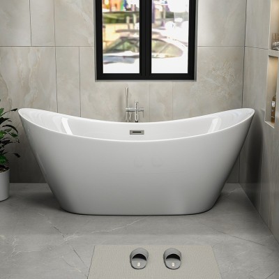 出口亚克力独立浴缸1.5米1.8米酒店工程网红浴缸浴盆元宝造型