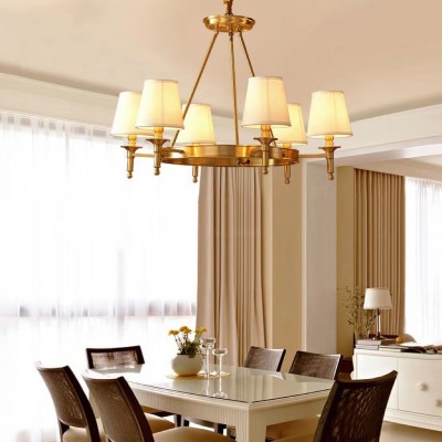 美式吊灯全铜客厅轻奢餐厅卧室主灯现代简约大气乡村灯具大厅灯具