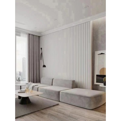 竹木纤维内槽内瓦格栅板pvc波浪板长城板现代简约客厅卧室背景墙